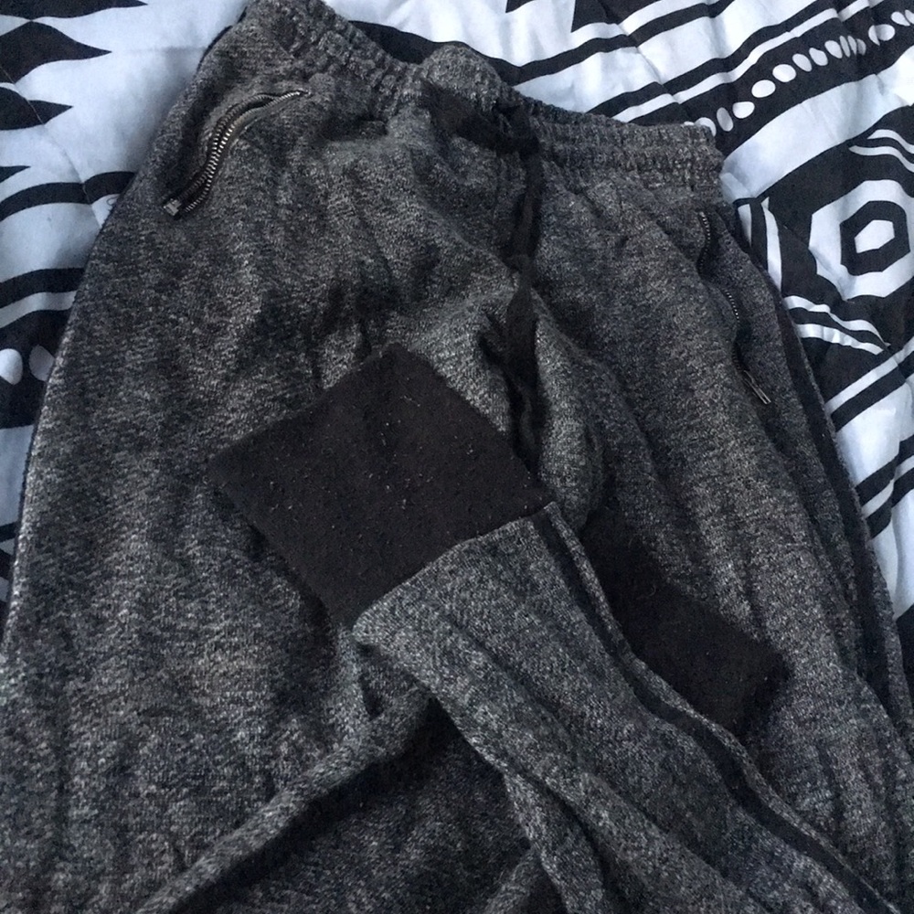 Gray joggers with zippers!